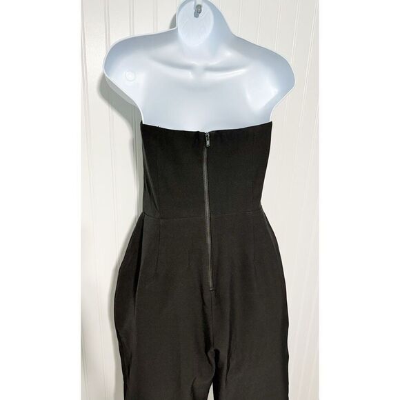 Adelyn Rae Women's Strapless Sweetheart Neckline Slim Leg Jumpsuit Black Medium - Picture 5 of 14